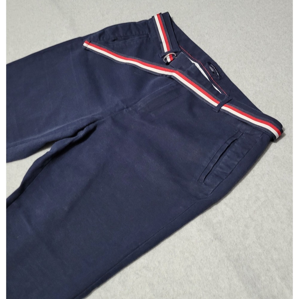 Tommy Hilfiger Waverly Slim Stretch Capri Pants Navy Women's 14 Belt